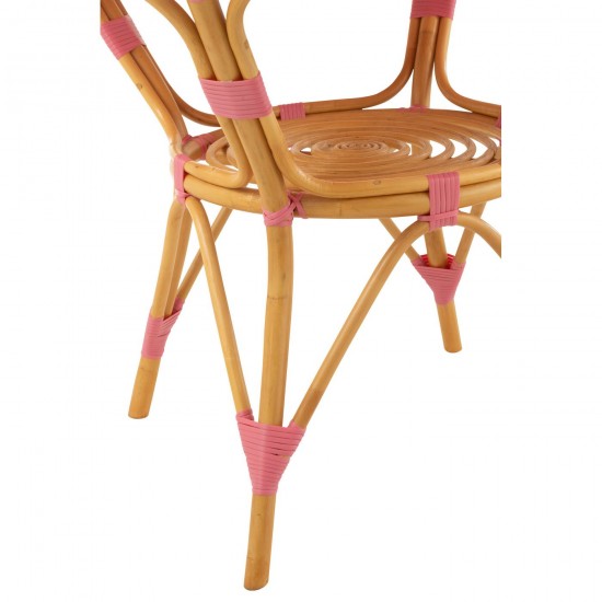 J Line tables a manger de repas Jolipa Table Live Rotin Plastique Naturel Rose.