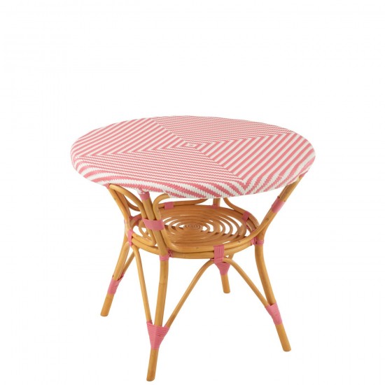 J Line Tafel Live Rattan Kunststof Naturel Roze eettafels keukentafels woonkamer JO51118.