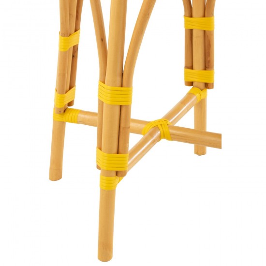J Line chaises tabourets de bar Jolipa Tabouret De Bar Live Rotin Plastique Naturel Jaune.