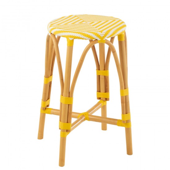 J Line Barkruk Live Rattan Kunststof Naturel Geel barstoelen JO51120.