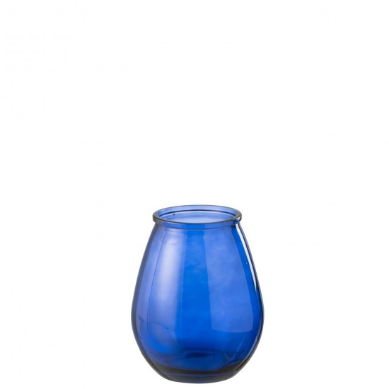J Line Vase Egg Glass Blue Small bloemvaas bloemenvaas siervaas bloemvazen bloemenvazen siervazen JO51218.