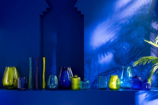 Jline Vase Tube Glass Blue.