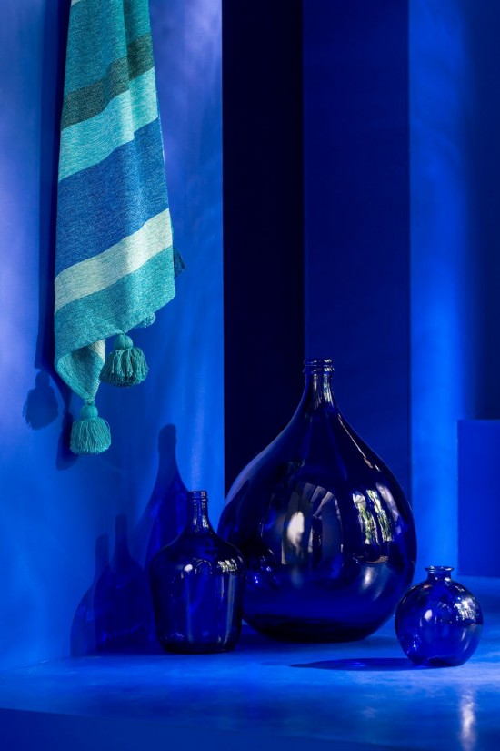 Jline Vase Lissabon Glass Blue Large.