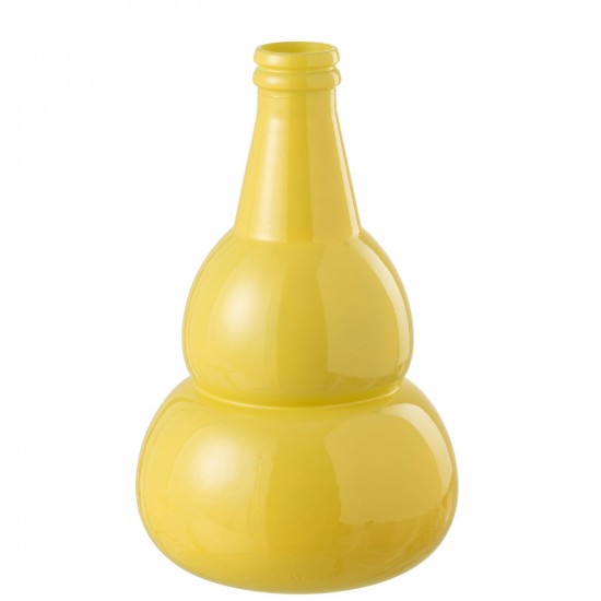 J Line Vase Cocoon Glass Yellow grote vazen Grote vaas Hoge vazen Hoge vaas JO51226.