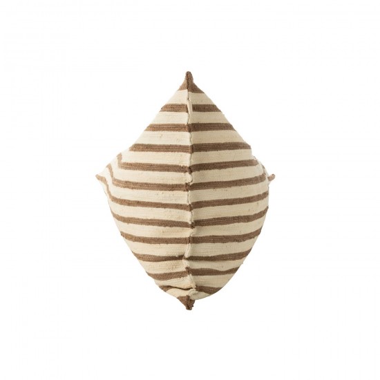 Jline Zitzak Strepen Gerecycleerd Katoen Wit Bruin.