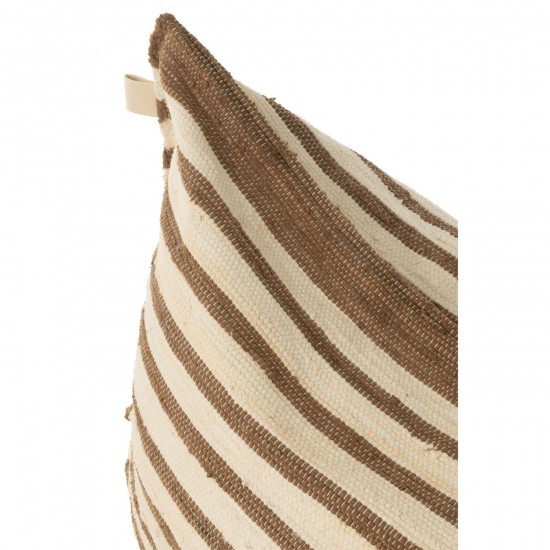 J Line Bean Bag Stripes Recycled Cotton White Brown beanbags.