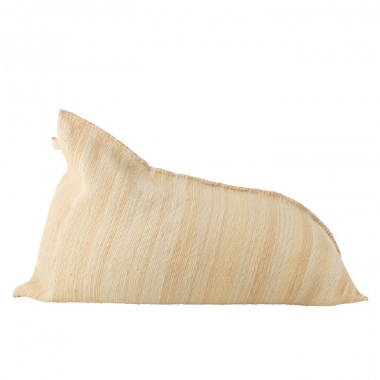 J Line poufs Jolipa Pouf Breeze Lignes Coton Recycle Creme Saumon.