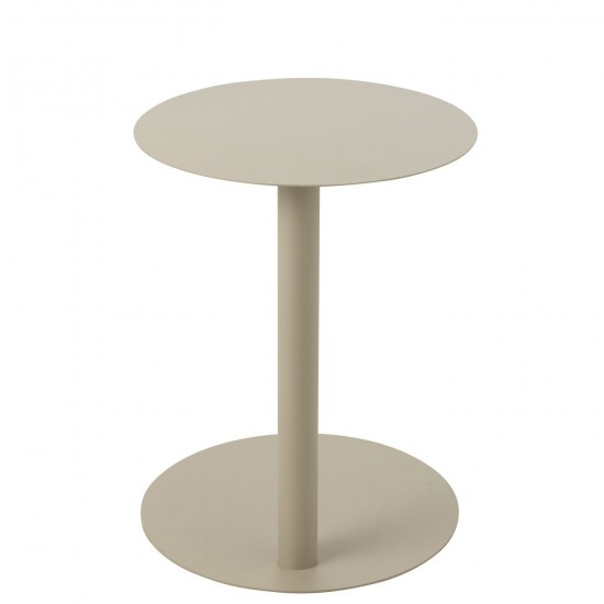 Jline Bijzettafel Rond Metaal Beige.
