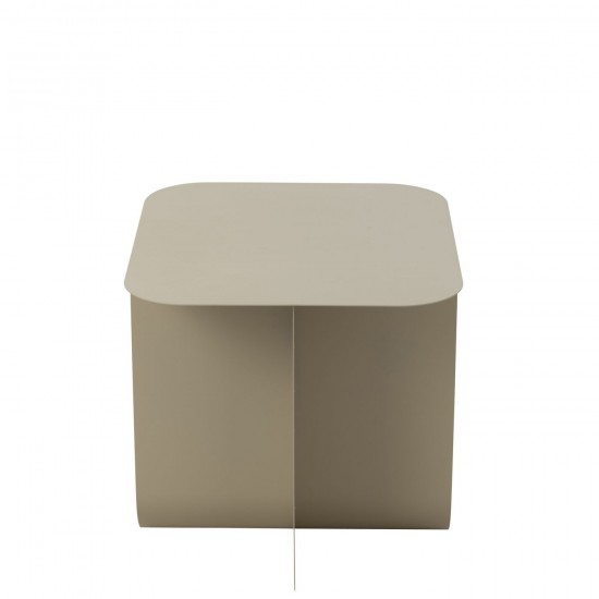 J Line tables d appoint bouts de canapé Jolipa Table Appoint Carree Metal Beige.