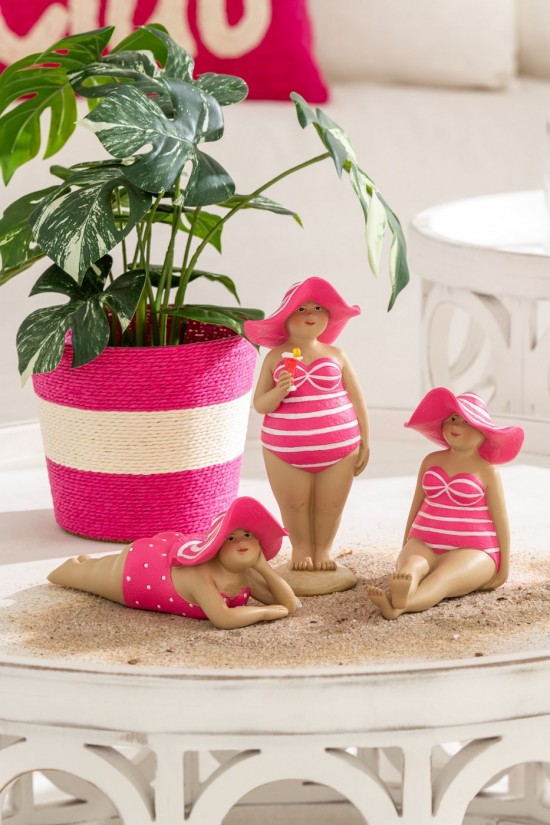 Jline Sombrero Señora Playa Poliresina Rosa Surtido De 3.