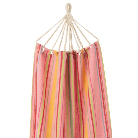 J Line hamacs avec corde Jolipa Hamac Rayures Coton Polyester Rose Mix.