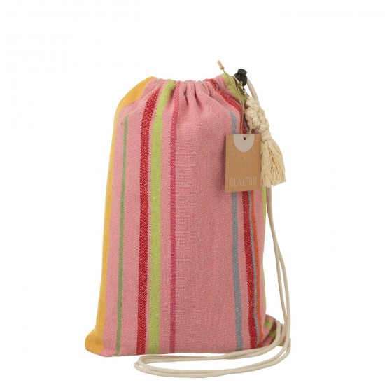 Jline Hangmat Strepen Katoen Polyester Roze Mix.