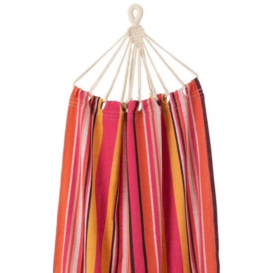 J Line hamacs avec corde Jolipa Hamac Rayures Coton Polyester Rose Vif Mix.