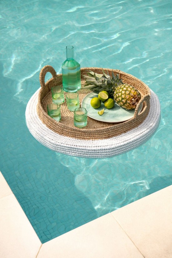 Jline Bandeja Flotante De Poliestireno Blanco Natural.