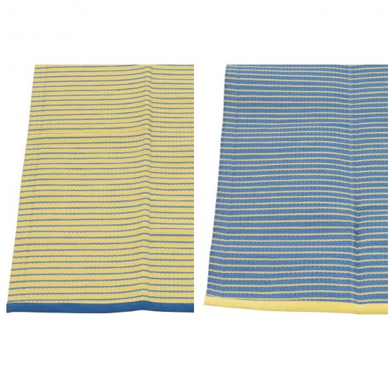J Line sacs de plage Jolipa Sac Tapis De Plage Dolce Vita Coton Plastique Bleu Jaune Assortiment De 2.