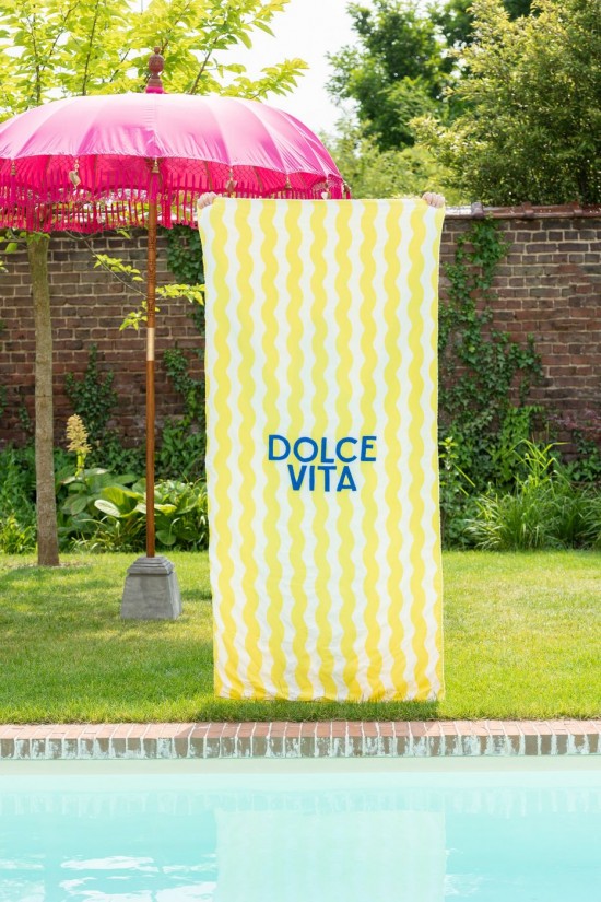 Jline Toalla De Playa Dolce Vita Algodón Esponja Azul Amarillo Lote De 2.