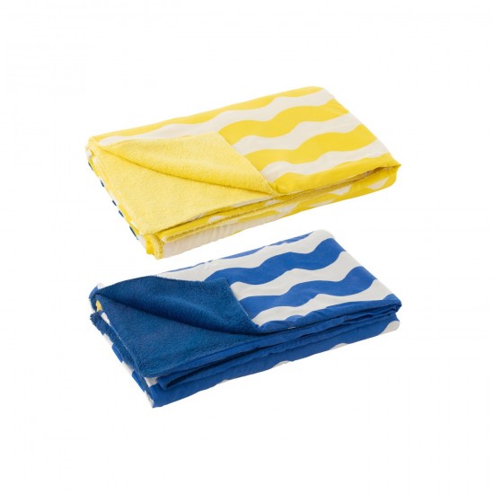 Jline Strandtuch Dolce Vita Frottee Baumwolle Blau Gelb 2 Sortiert badetuch badetuecher.