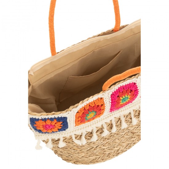 J Line sacs de plage Jolipa Sac De Plage Crochet Floches Jonc De Mer Coton.