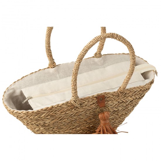 J Line sacs de plage Jolipa Sac De Plage Floche Jonc De Mer Raphia Naturel Marron.