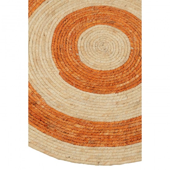 J Line tapis moquettes Jolipa Tapis Rond Cercles Maïs Orange Rouge Medium Assortiment De 2.