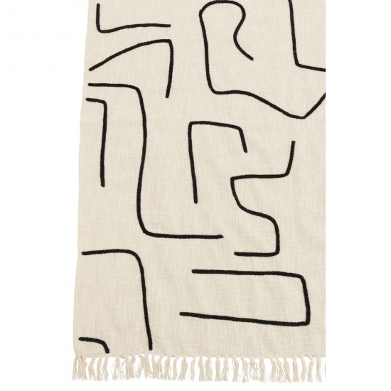 Jline Plaid Strepen Bogen Katoen Wit Zwart.