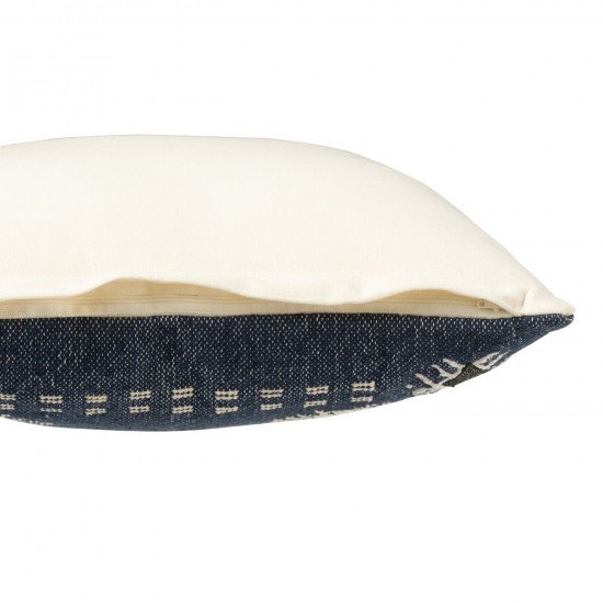 J Line coussins Jolipa Coussin Carré Motifs Éthniques Coton Bleu Foncé Blanc.