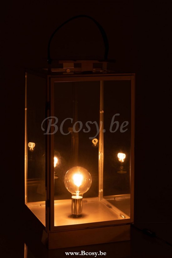 J Line lanternes photophores Jolipa Lanterne Lampe Metal Verre Or.