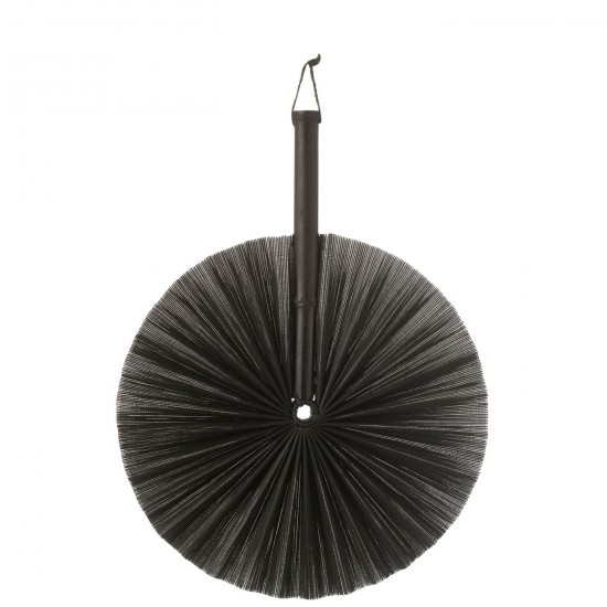 J Line Waaier Wanddecoratie Rond Bamboe Zwart handwaaiers JO51839.