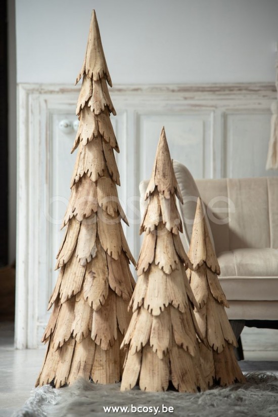 Jline Arbol De Navidad Trozos De Madera Natural Small