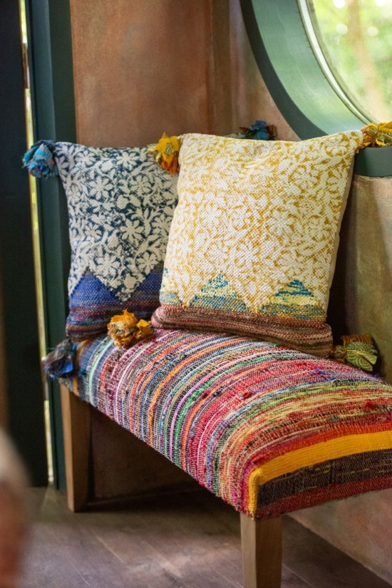 Jline Kissen Viereckig Blumes Baumwolle Mix 3 Sortiert kissen.