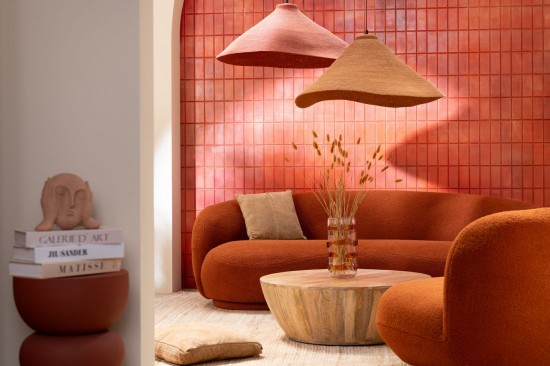 Jline Lámpara Colgante Junco De Mar Óxido.