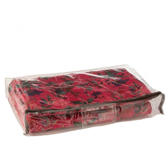 J Line Plaid Birds Flowers Cotton Velvet Pink throw.