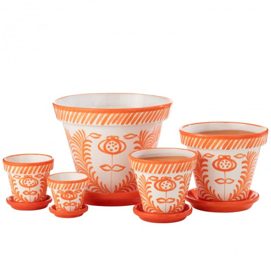 J Line cachepots de fleur Jolipa Flowerpot Plate Granada Handmade Painted Ceramic Naranja Extra Large.