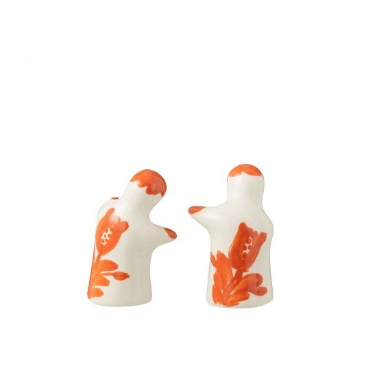 J Line série de vaisselle Jolipa Salt Pepper Granada Ceramic White Orange.