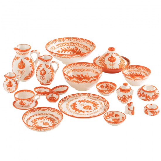 J Line série de vaisselle Jolipa Ashtray Granada Ceramic White Orange Large.