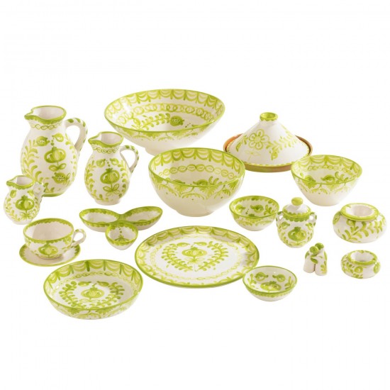 J Line série de vaisselle Jolipa Ashtray Granada Ceramic White Green Large.