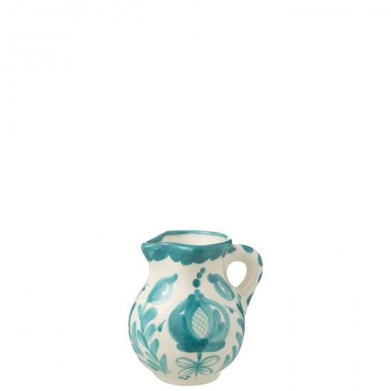 J Line Pitcher Granada Ceramic White Aqua Small serviesseries Serviezen JO52123.