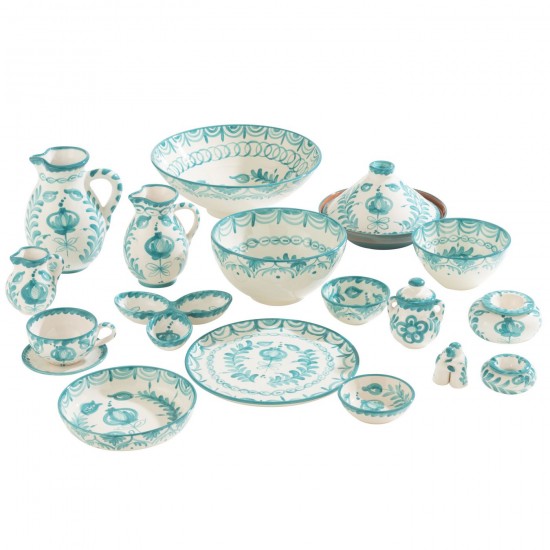 J Line série de vaisselle Jolipa Ashtray Granada Ceramic White Aqua Large.