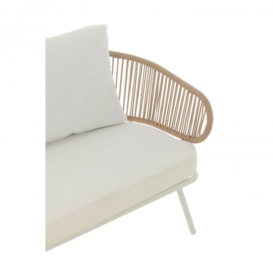 J Line Set Van Drie Stoel Bank Poa Metaal Rattan Wit loungesets in aluminium JO52255.