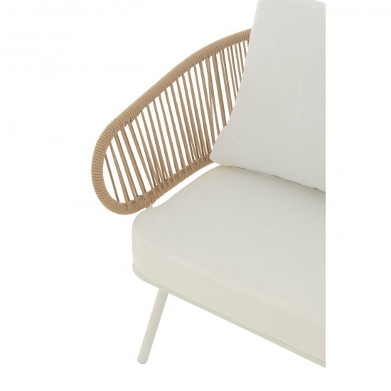 J Line salons de détente jardin Jolipa Set De 3 Chaises Poa Fer Rotin Blanc.