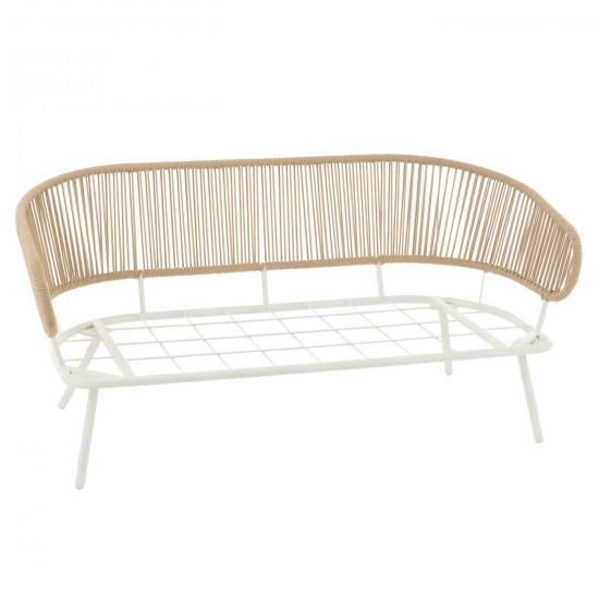 Jline Set Von 3 Stühle Poa Eisen Rattan Weiss Gartenloungegarnitur Gartencouch Loungegruppe.