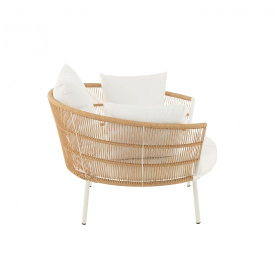 J Line chaises de repas Jolipa Chaise Joa Fer Rottin Blanc.