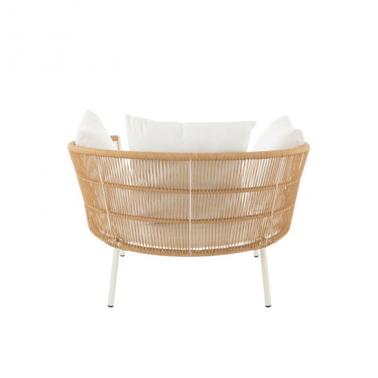 Jline Stoel Joa Metaal Rattan Wit.