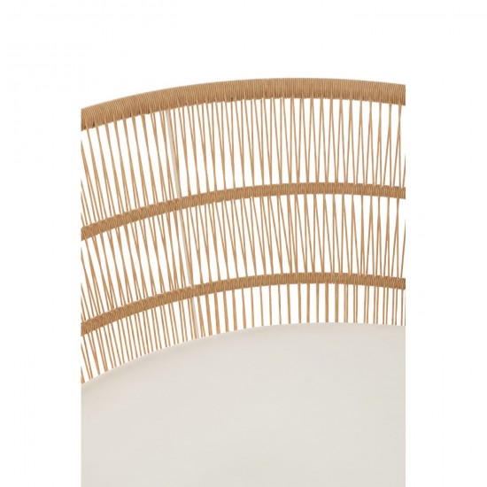 J Line Sedia Joa Metallo Rattan Bianco Silla Joa Hierro Rattan Blanco.