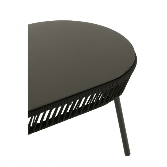 J Line Table Poa Steel Polyethylene Black dining dinner tables.