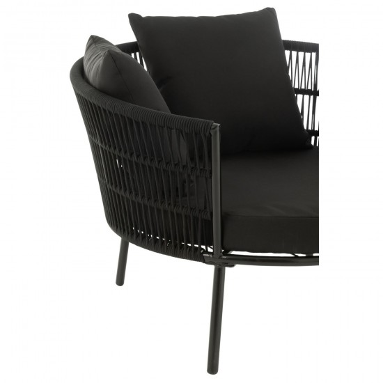 J Line Chair Joa Steel Rattan Black dining chairs.