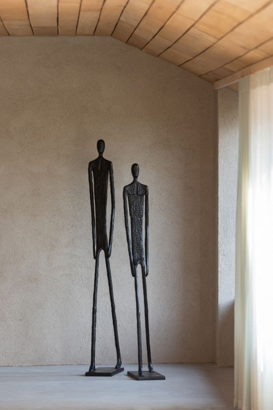 Jline Juego De 2 Estatuas Camina Aluminio Negra.