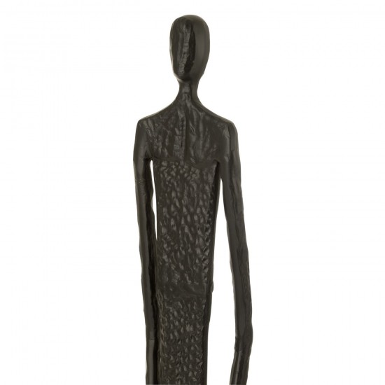 J Line Gens personnes Jolipa Set De 2 Statue Marche Aluminium Noir.