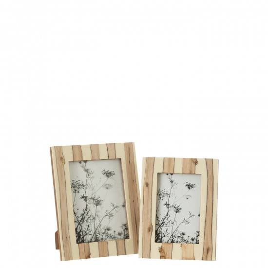 J Line cadre cadres photo Jolipa Cadre Photo Ibi Mdf Blanc Brun Large.