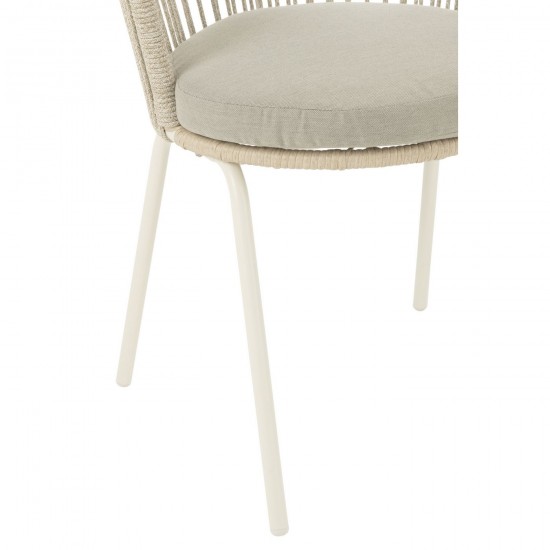 J Line Chair Toa Steel Rope Grey dining chairs.